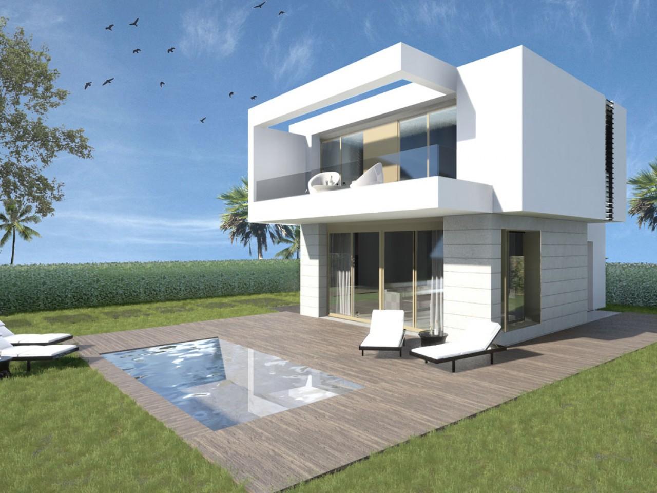 Ultra-modern detached villa in Vistabella Golf, Los Montesinos, with private garden and pool.