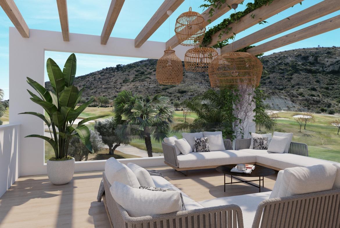 Villa Everest overlooking golf course and mountain ranges in Spain