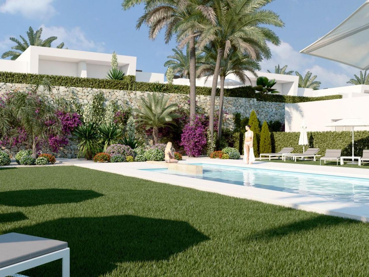 Luxury maisonettes at La Finca Golf Resort in Costa Blanca South with pool and garden views.