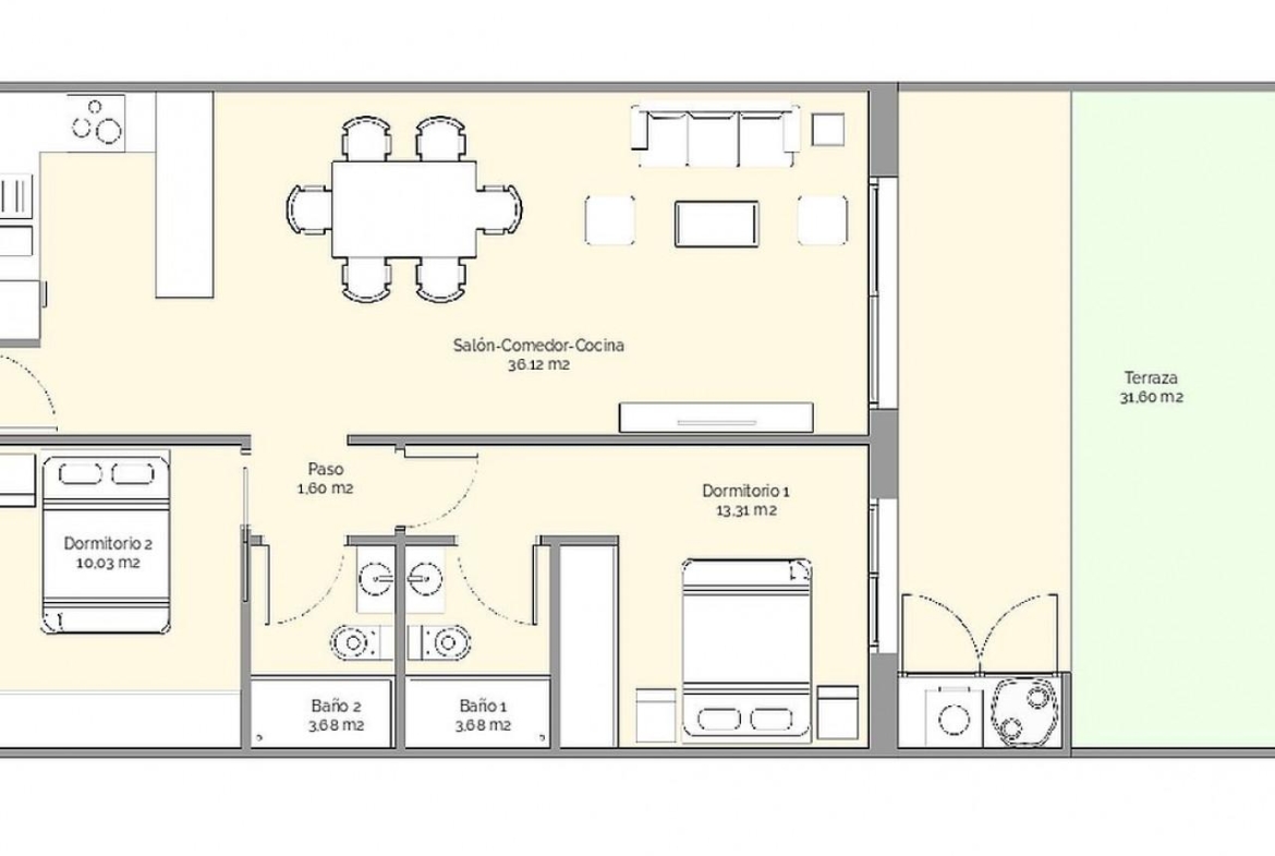 Luxury apartments with sea and mountain views in Finestrat, near golf courses.